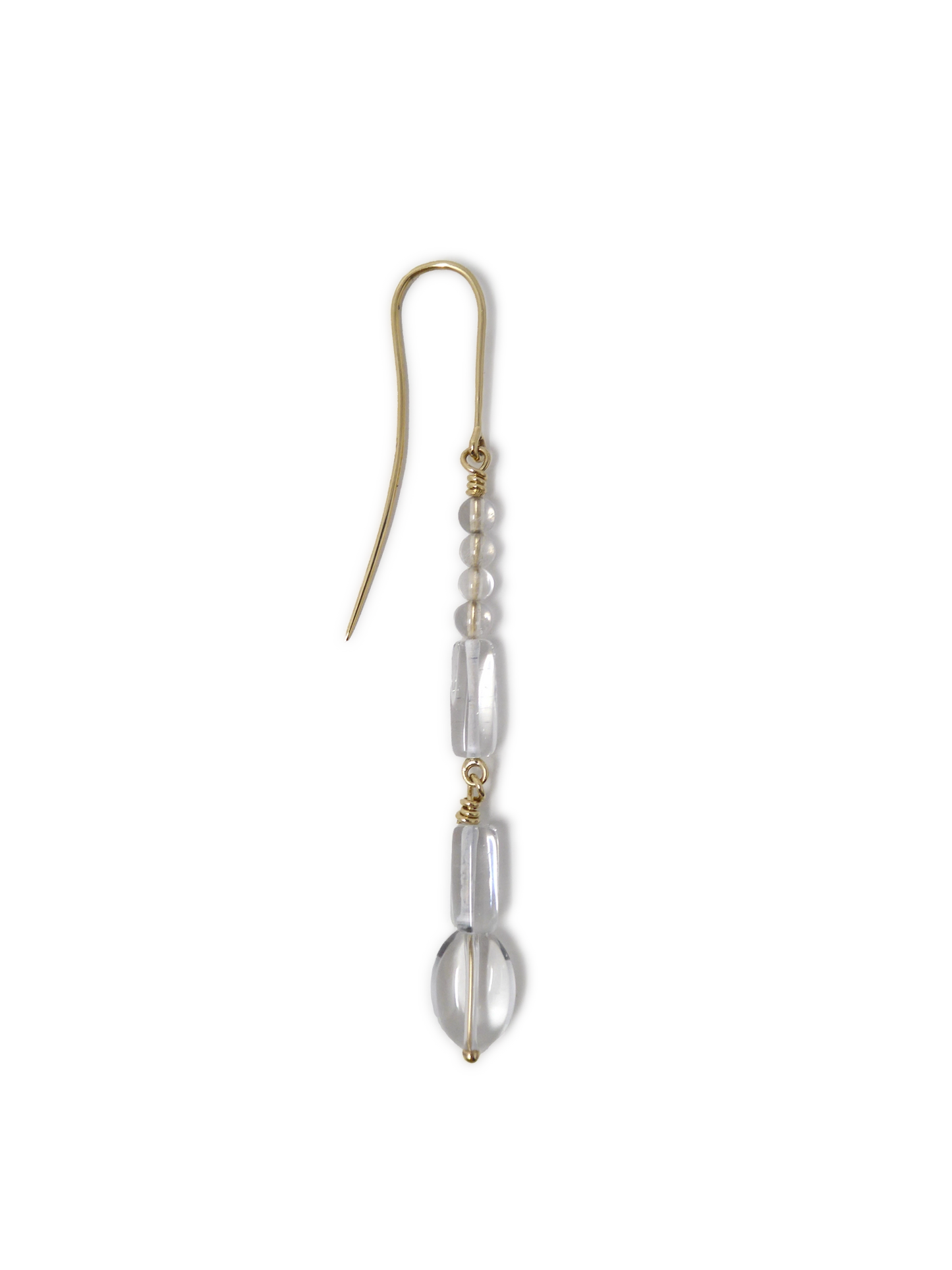 RUGIADA EARRING II - Solid 18K Yellow Gold, Rock Crystal