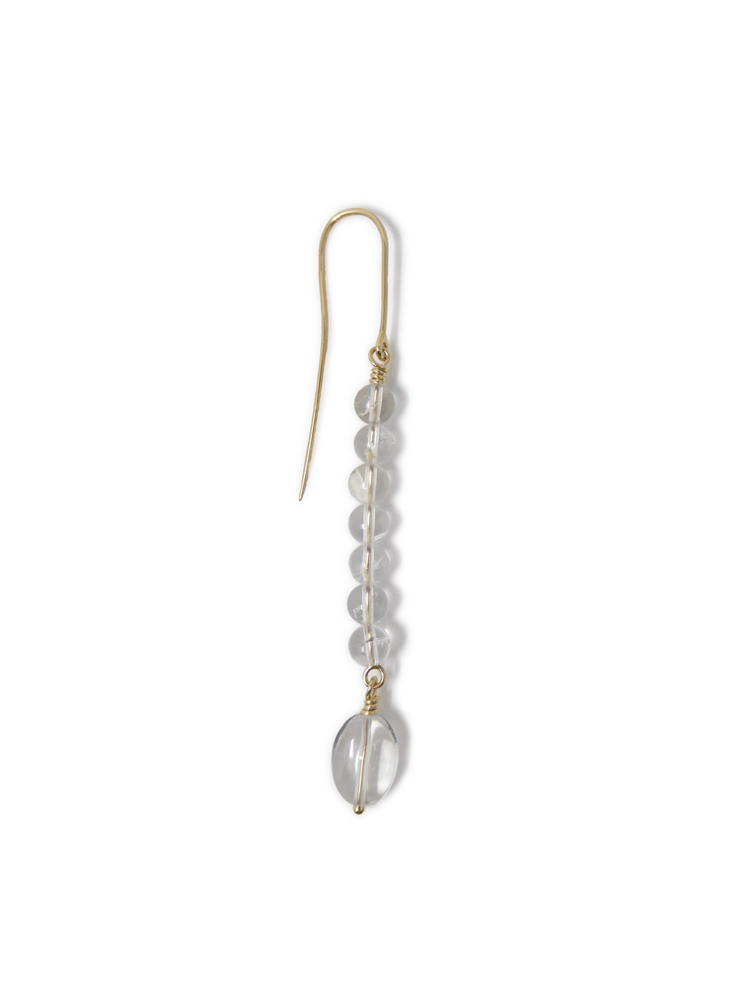 RUGIADA EARRING I - Solid 18K Yellow Gold, Rock Crystal