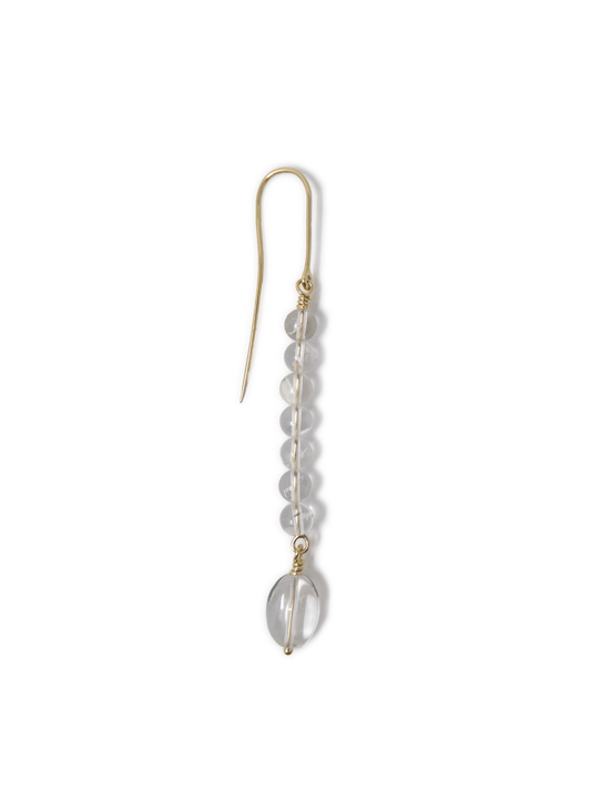 RUGIADA EARRING I - Solid 18K Yellow Gold, Rock Crystal