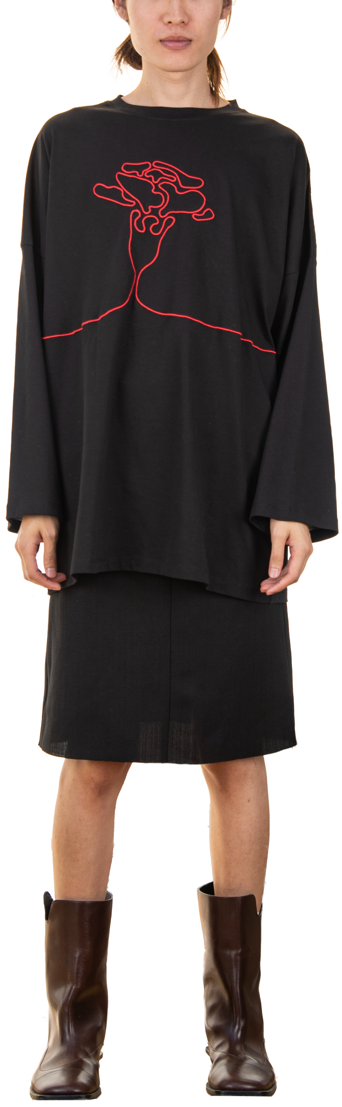 GAROFANO LONG-SLEEVED TEE - EMBROIDERED JERSEY