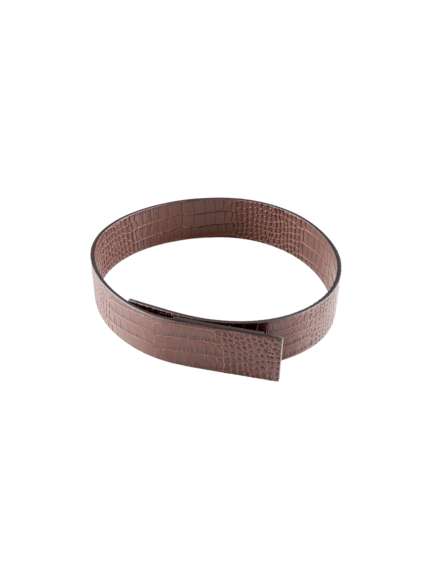 RIGID WIDE BELT - Crocodile-embossed Leather
