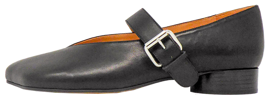 OBLIQUA BLOCK HEEL MARY JANES - CALFSKIN LEATHER