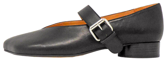 OBLIQUA BLOCK HEEL MARY JANES - CALFSKIN LEATHER