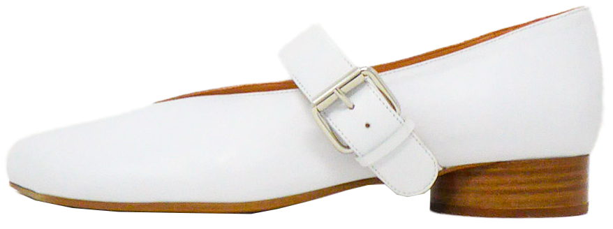 OBLIQUA BLOCK HEEL MARY JANES - CALFSKIN LEATHER
