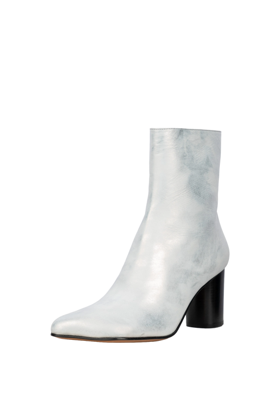 OBLIQUA BLOCK HEEL BOOTIES - CALFSKIN LEATHER