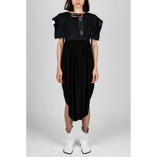 REBIS DRESS - Viscose Crepe, Steel Elements