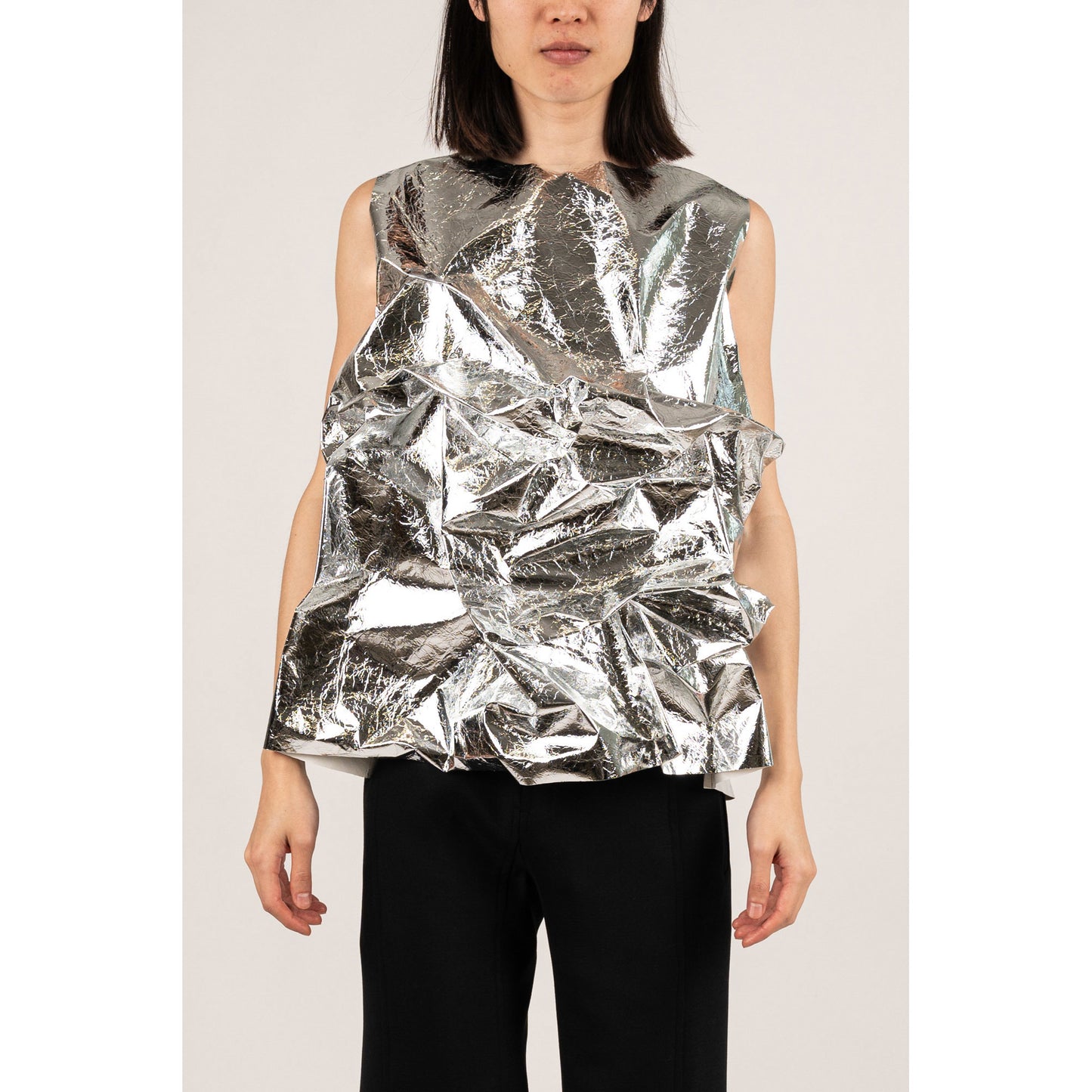 LATTINA TANK TOP - Papery Metallic Leather