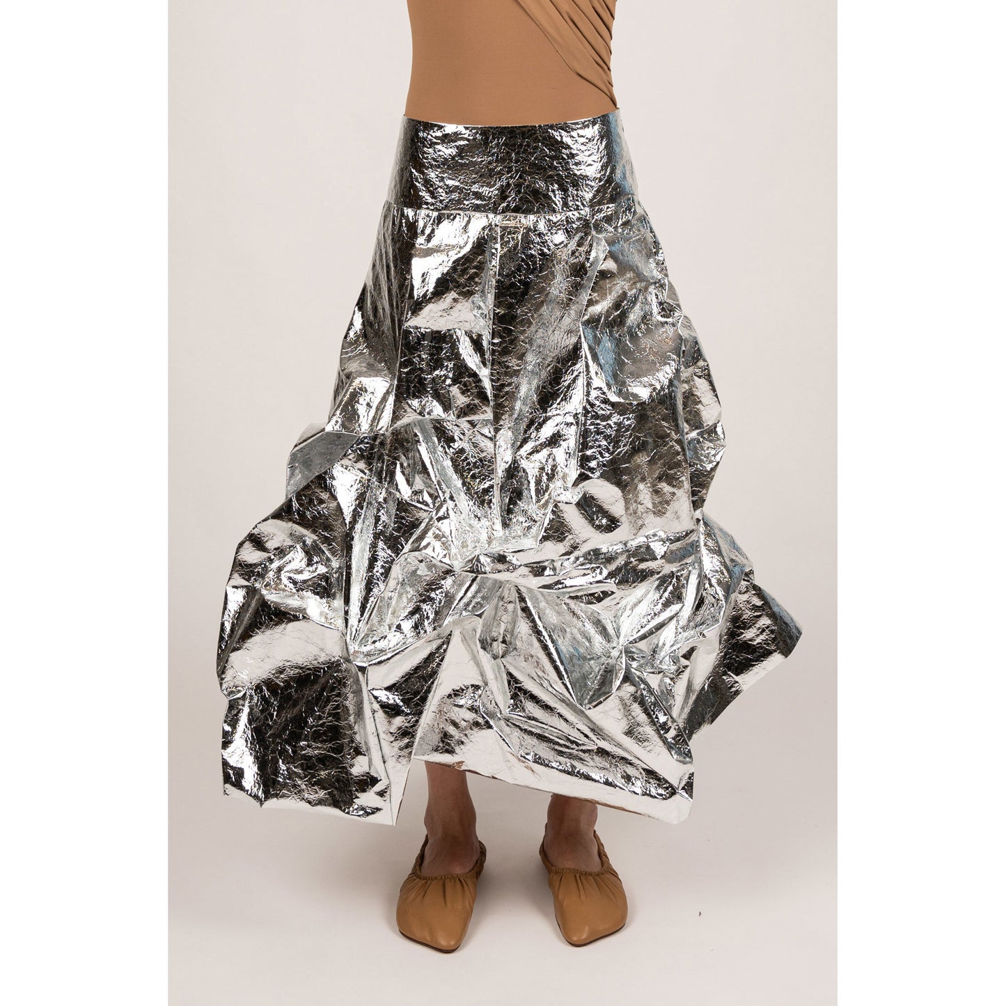 LATTINA SKIRT - Papery Metallic Leather